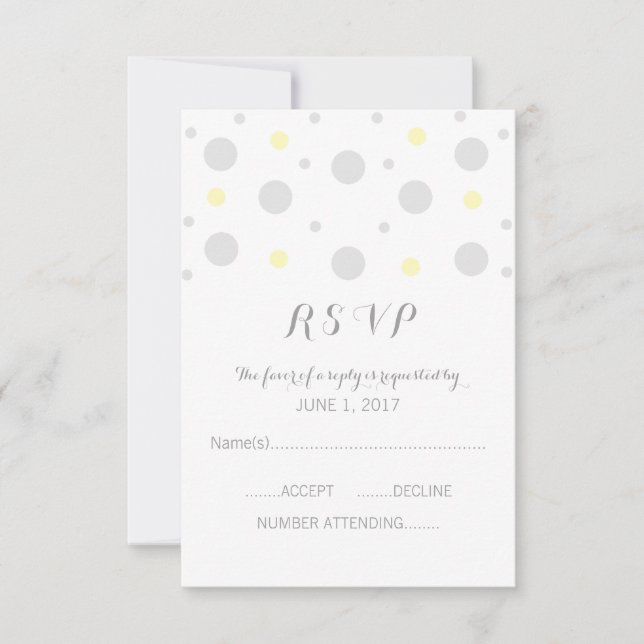 Grey Yellow Confetti Response Card (Front)