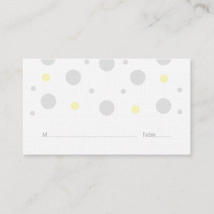 Grey Yellow Confetti Wedding Place Cards