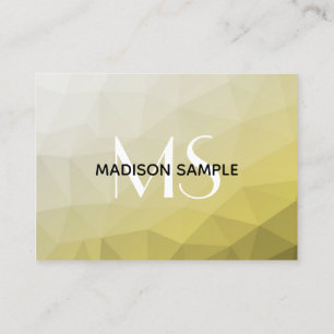 Grey Yellow ombre Mesh cool Pattern Monogram Business Card