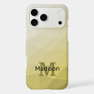 Grey Yellow ombre Mesh Pattern Monogram