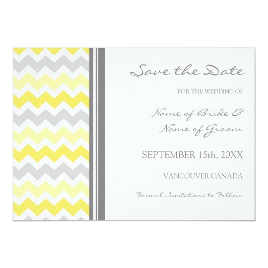 Grey Yellow Photo Wedding Save the Date Card