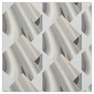 grey yellow pink waves fabric