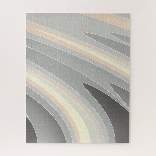 grey yellow pink waves jigsaw puzzle (Vertical)
