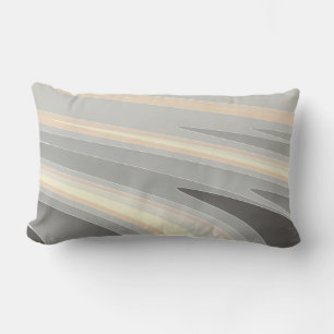 grey yellow pink waves lumbar cushion
