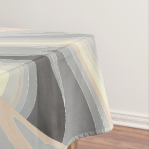 grey yellow pink waves tablecloth