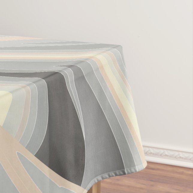 grey yellow pink waves tablecloth (In Situ)