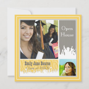 Grey & Yellow Senior Picture Class of 2012 Invitation