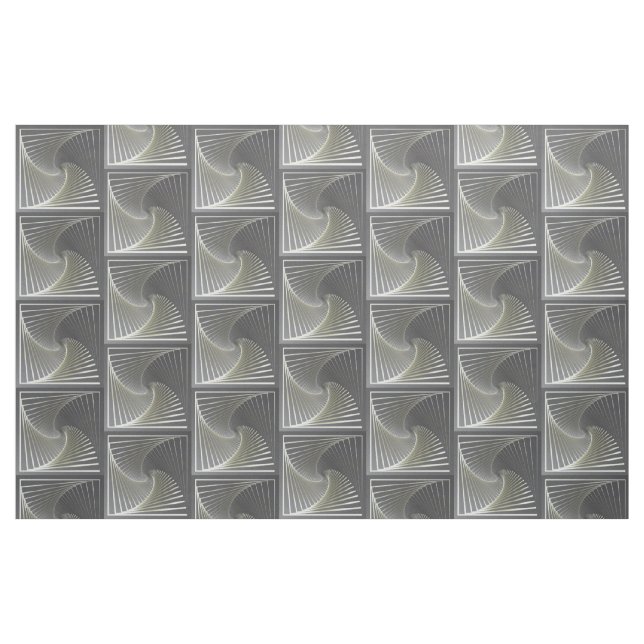 grey yellow twirl fabric (Fat Quarter)