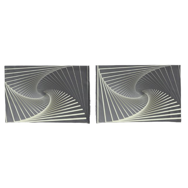 grey yellow twirl pillowcase (Front-Set)