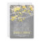 Grey yellow wedding invitation with string lights