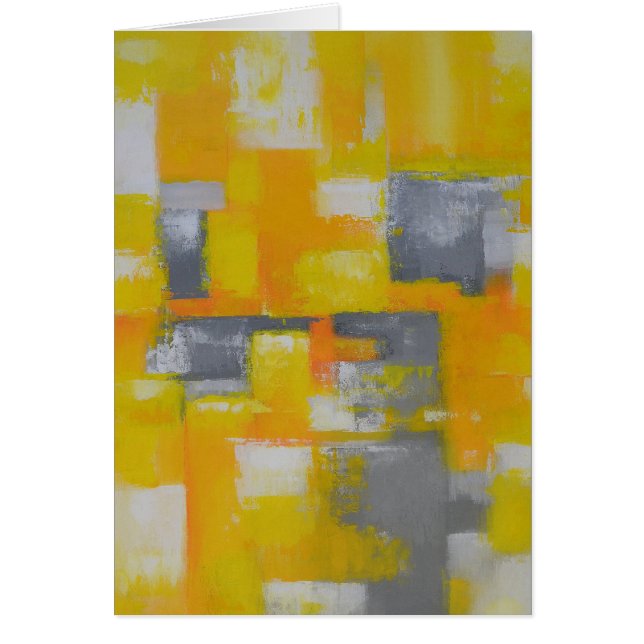 grey yellow white abstract art painting (Front)
