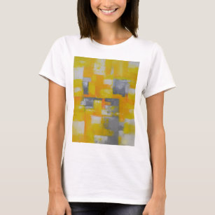 grey yellow white abstract art painting T-Shirt