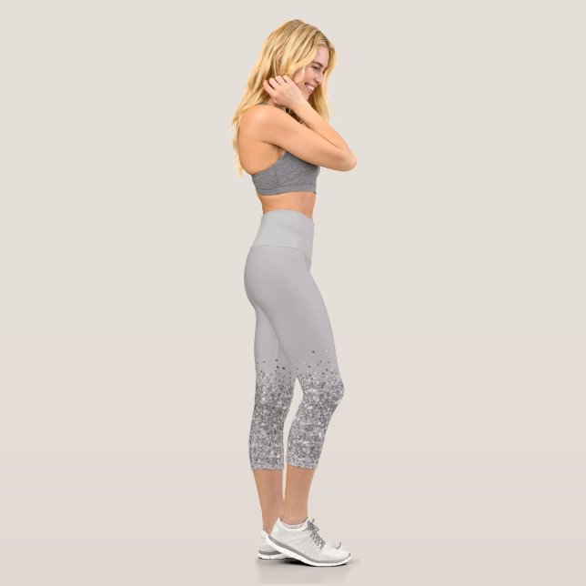 Grey Yoga Pants High Waisted Capris (Right)