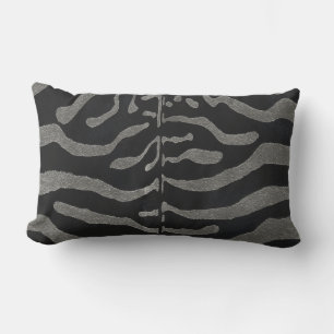 GREY ZEBRA LUMBAR Throw Pillow