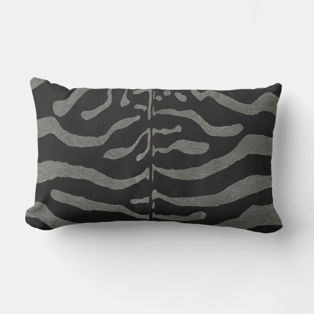 GREY ZEBRA LUMBAR Throw Pillow (Front)