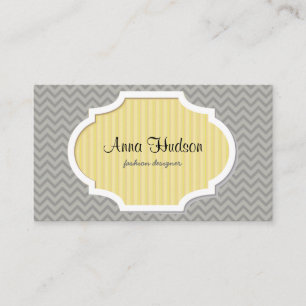 Grey Zigzag, Grey Chevron, Geometric Pattern Business Card