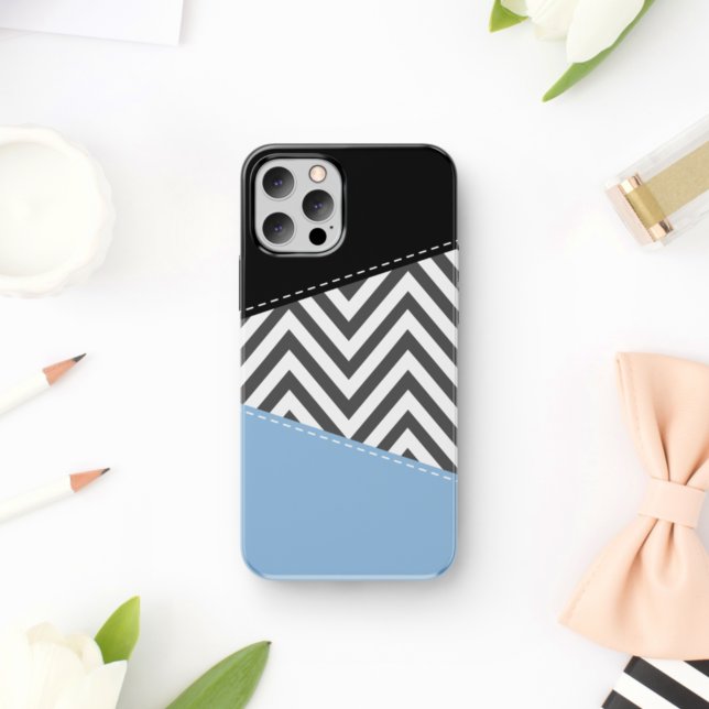 Grey Zigzag, Grey Chevron, Zigzag Pattern, Blue (Creator Uploaded)