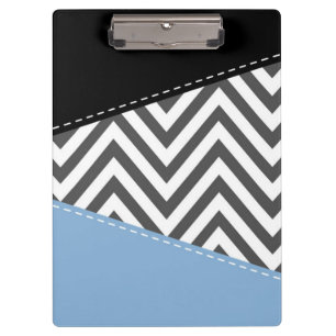Grey Zigzag, Grey Chevron, Zigzag Pattern, Blue Clipboard