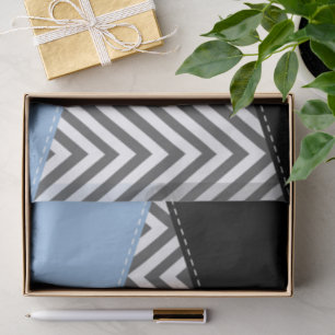 Grey Zigzag, Grey Chevron, Zigzag Pattern, Blue Tissue Paper