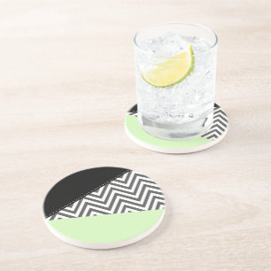 Grey Zigzag, Grey Chevron, Zigzag Pattern, Mint Coaster
