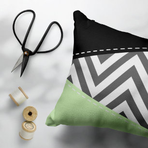 Grey Zigzag, Grey Chevron, Zigzag Pattern, Mint Pillowcase