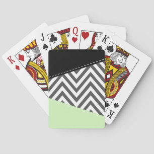 Grey Zigzag, Grey Chevron, Zigzag Pattern, Mint Playing Cards