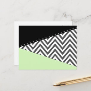 Grey Zigzag, Grey Chevron, Zigzag Pattern, Mint Postcard