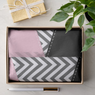 Grey Zigzag, Grey Chevron, Zigzag Pattern, Pink Tissue Paper