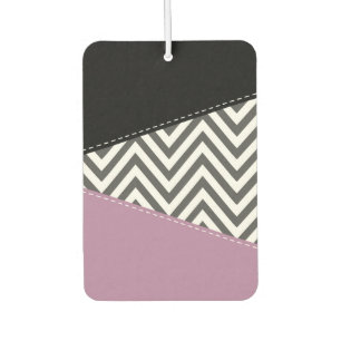 Grey Zigzag, Grey Chevron, Zigzag Pattern, Purple Car Air Freshener