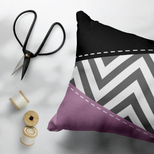 Grey Zigzag, Grey Chevron, Zigzag Pattern, Purple Pillowcase