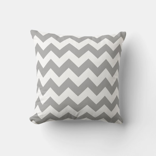Grey Zigzag Pattern Cushion (Front)
