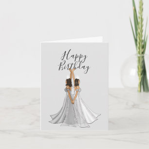 Grey Zodiac Goddess Gemini Custom Happy Birthday Card