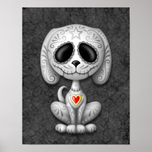 Grey Zombie Sugar Puppy Poster