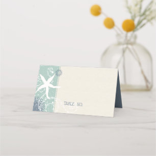 Greyed Jade Dusty Blue Beach Wedding Place Card