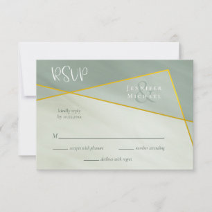 greyed jade geometric typography wedding rsvp
