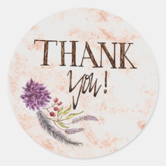 Greyed Rose-Gold Purple Dahlia Classic Round Sticker