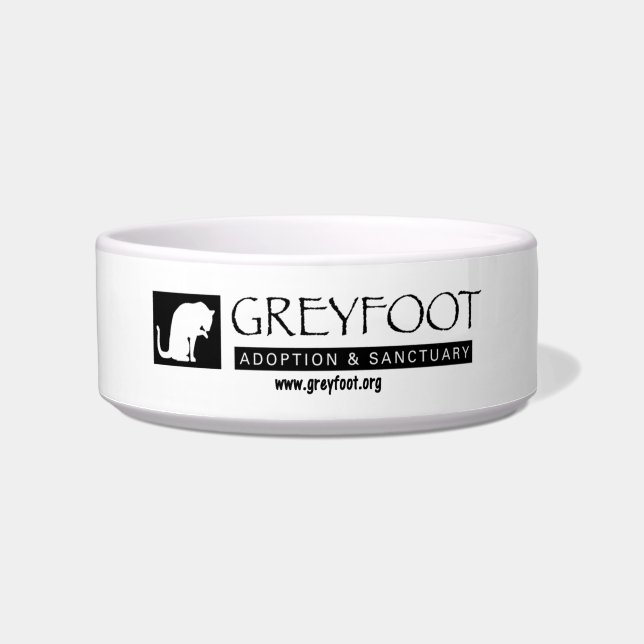 Greyfoot Cat Rescue Logo Pet Bowl (Front)