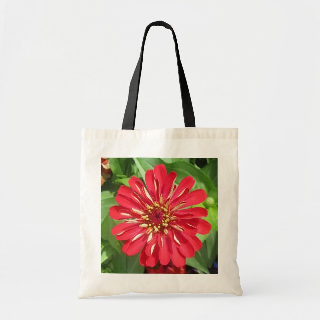 greyforaday Red Floral Tote Bag (Front)