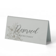 GreyGarden  Reserved Table Tent Sign