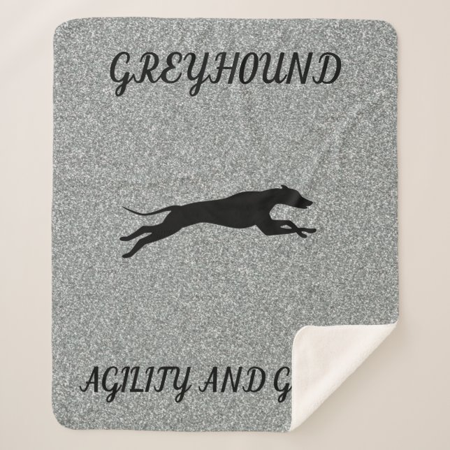 GREYHOUND "Agility and Grace" sherpa blanket. Sherpa Blanket (Front)