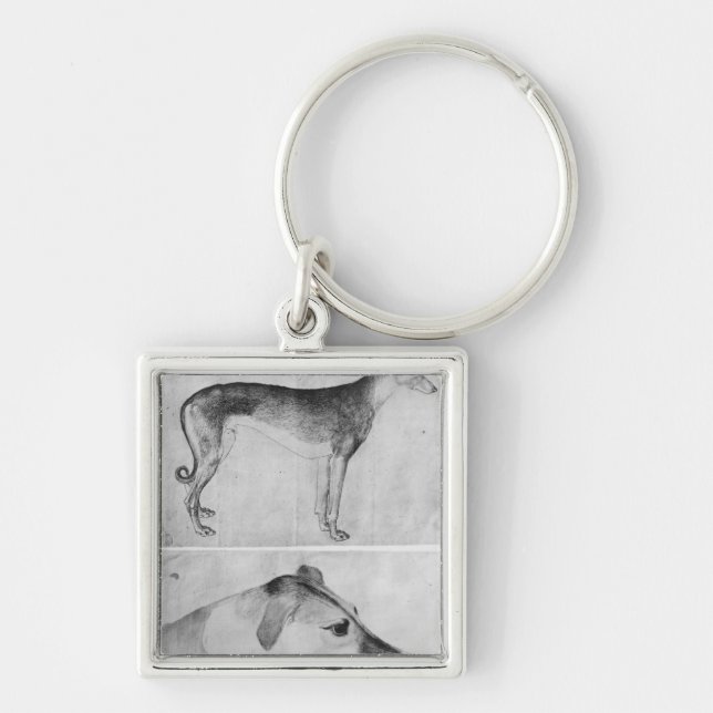 Greyhound and head of a greyhound key ring (Front)