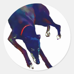 Greyhound Art Classic Round Sticker