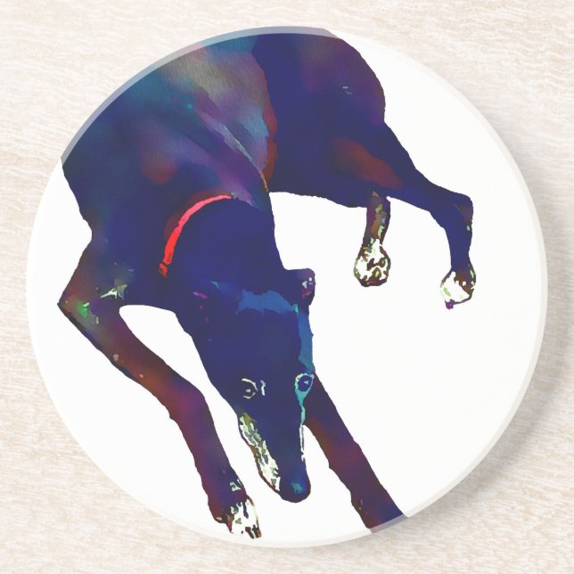 Greyhound Art Coaster (Front)