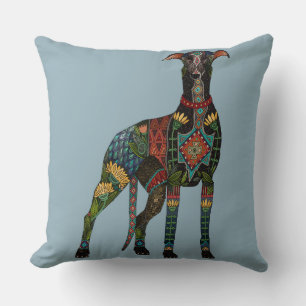 greyhound azure blue cushion