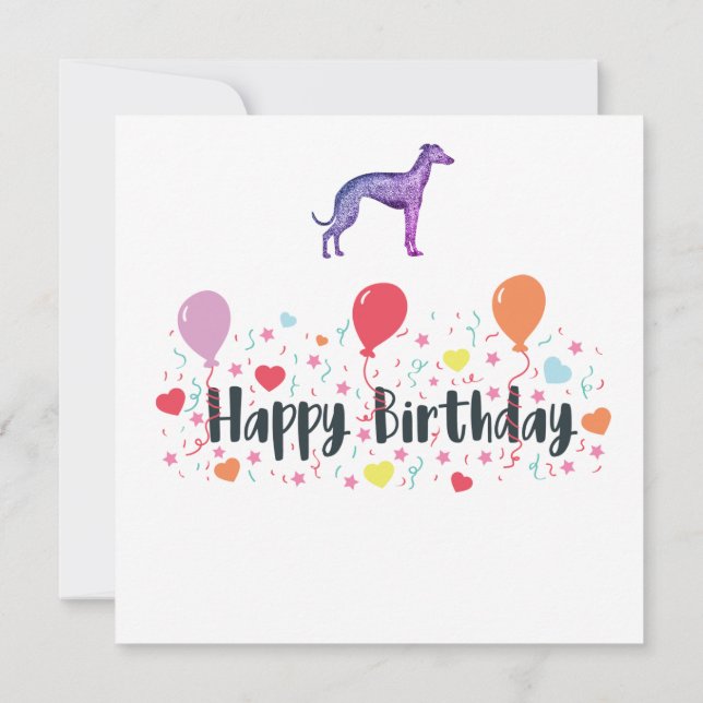 Greyhound birthday card (Back)