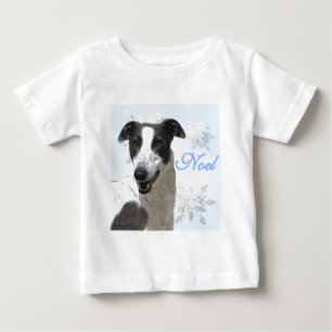 Greyhound Black & White Noel2 Baby T-Shirt