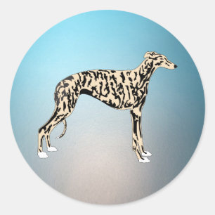 Greyhound Brindle Classic Round Sticker