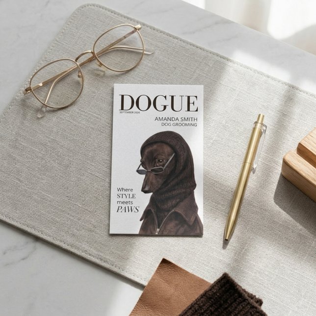 Greyhound Brown Dogue Magazine Business Card (Creator Uploaded)