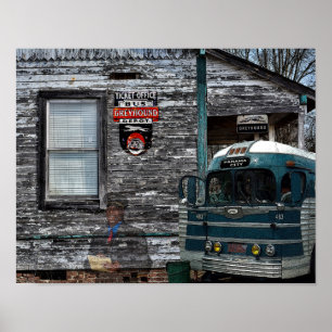 Greyhound Bus Stop Poster