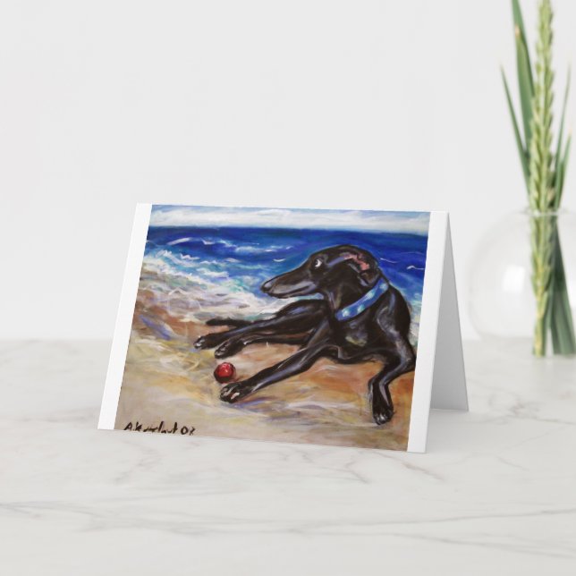 Greyhound by the sea card (Front)
